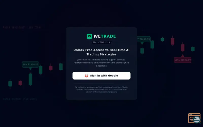 Screenshot of weTrade