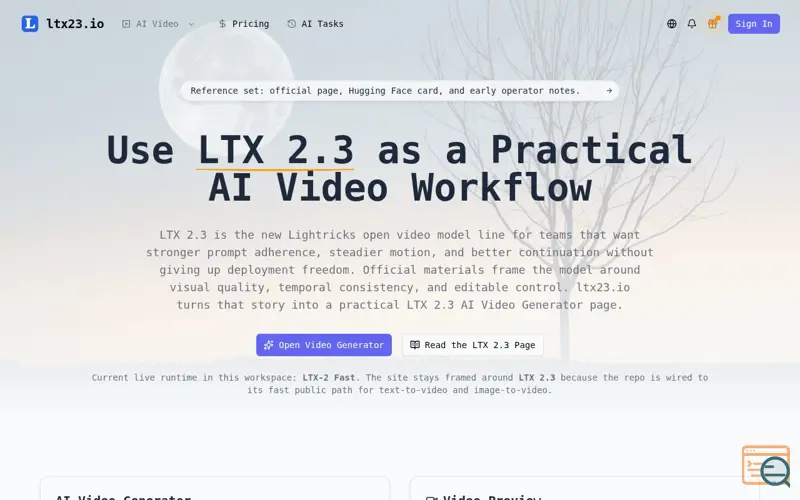 Screenshot of LTX23.io