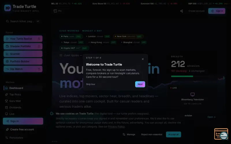 Screenshot of Trade Turtle