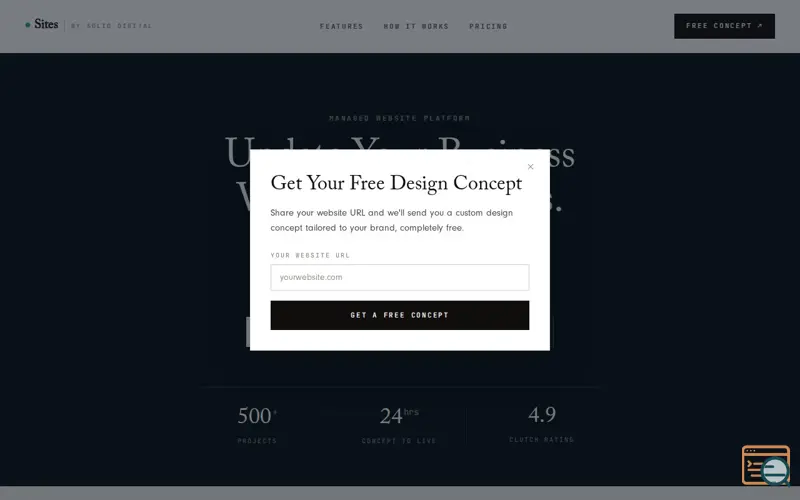 Screenshot of Sites