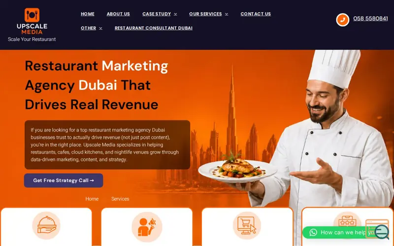 Screenshot of Upscale Media Resturant Marketing Agency