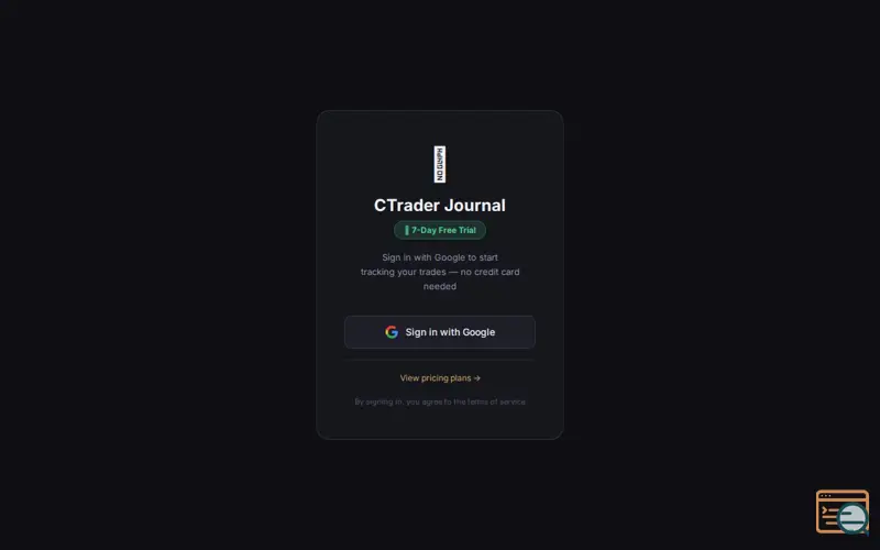 Screenshot of CTrader Journal