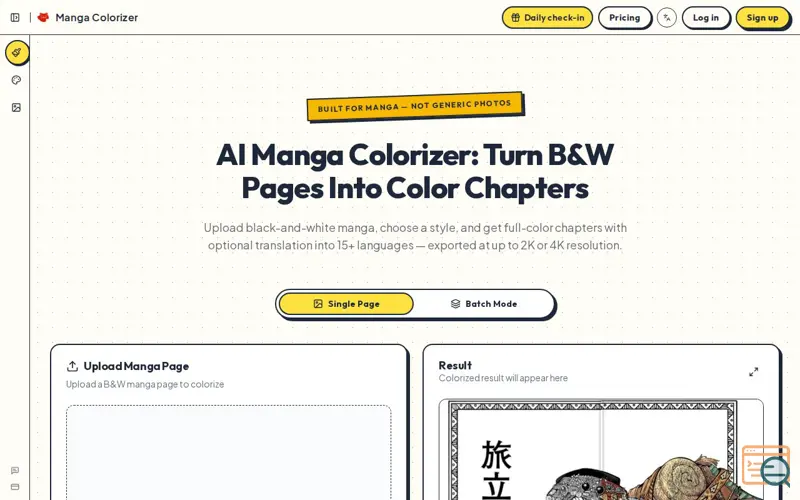 Screenshot of Manga Colorizer