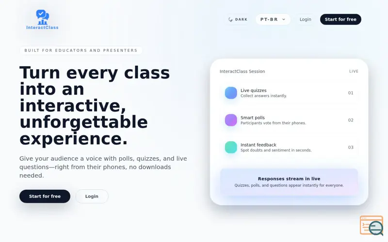 Screenshot of InteractClass