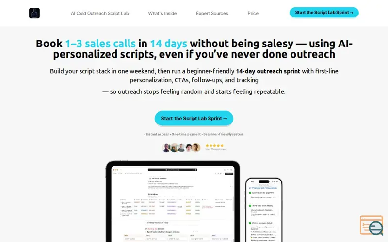 Screenshot of The AI Cold Outreach Script Lab