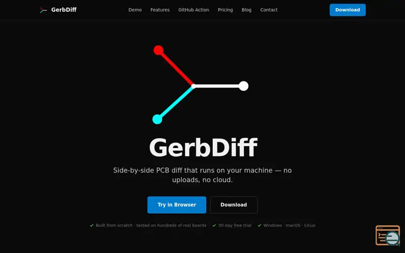 Screenshot of GerbDiff