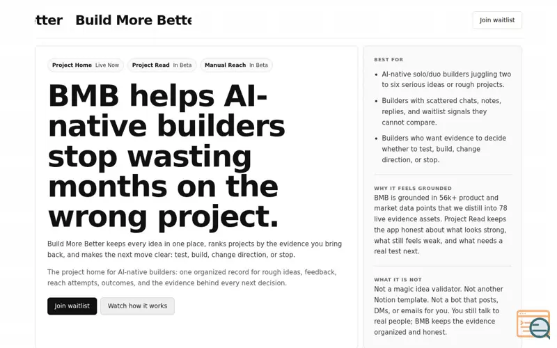 Screenshot of Build More Better