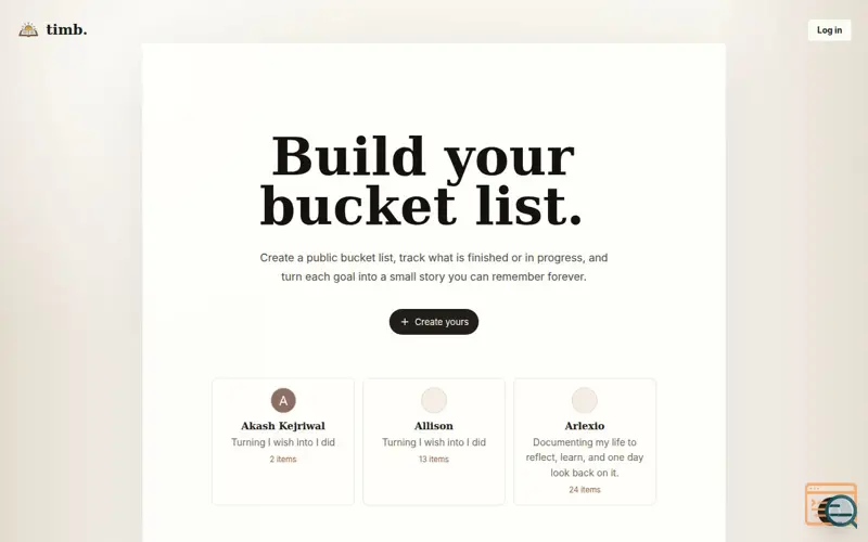 Screenshot of This is My Bucket List