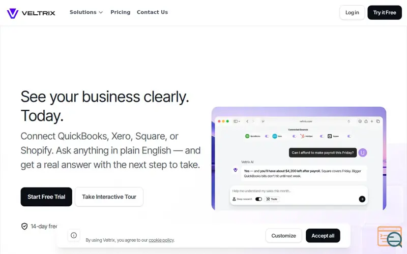 Screenshot of Veltrix AI