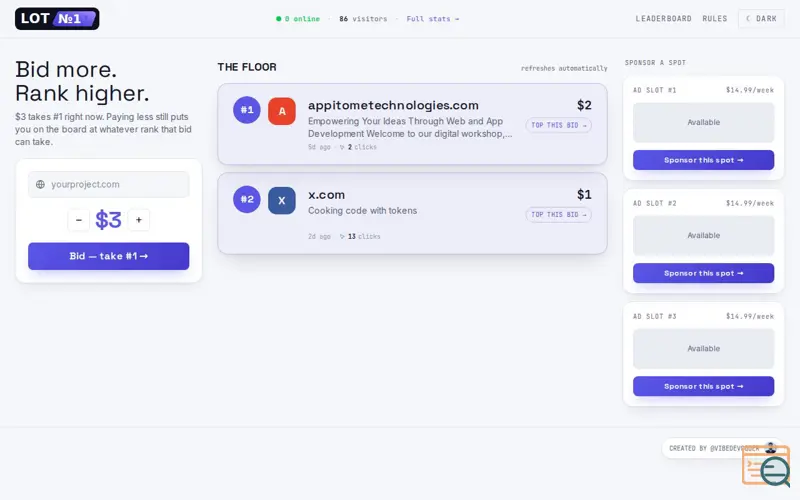 Screenshot of LOT №1