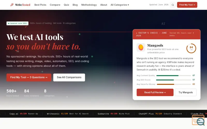 Screenshot of WriteTested