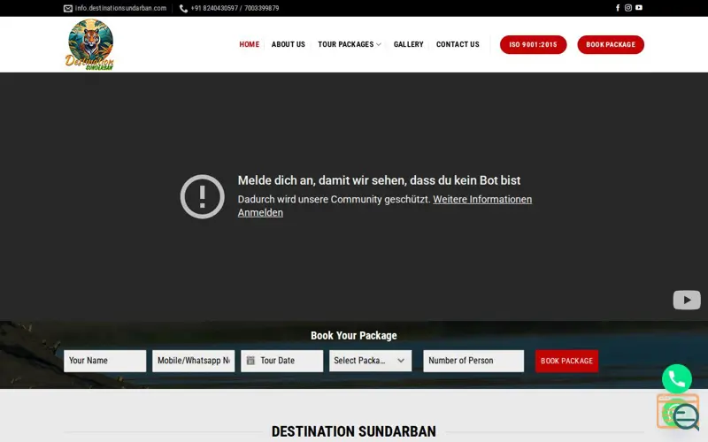 Screenshot of Destination Sundarban Tour Package