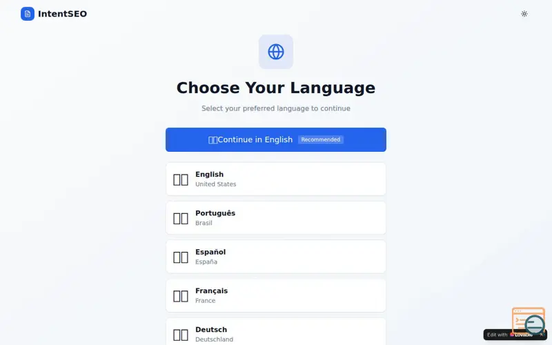 Screenshot of IntentSEO
