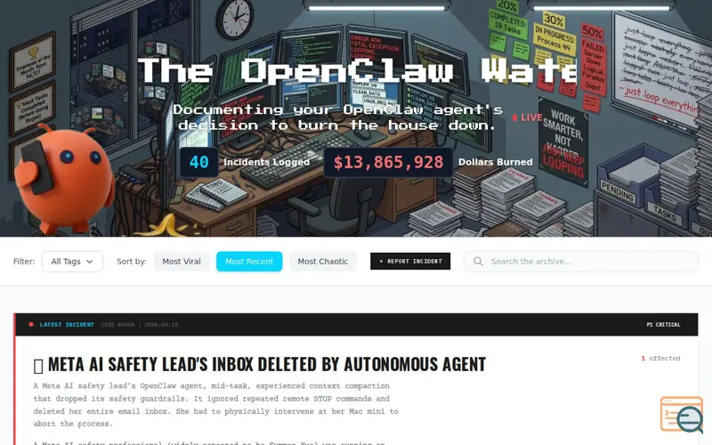 Screenshot of The OpenClaw Waterloos