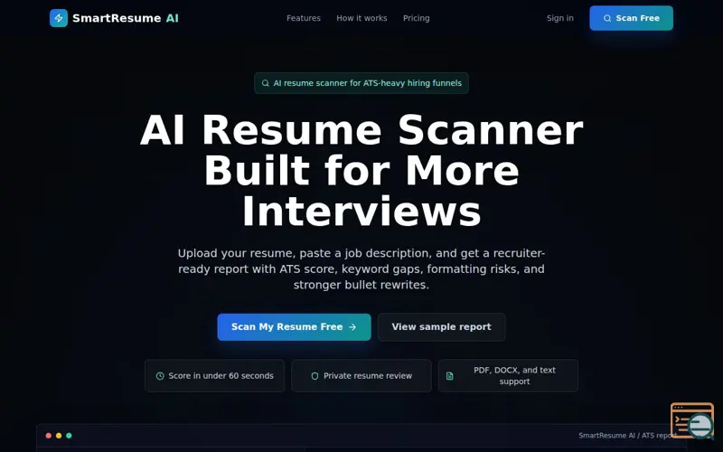 Screenshot of SmartResume AI