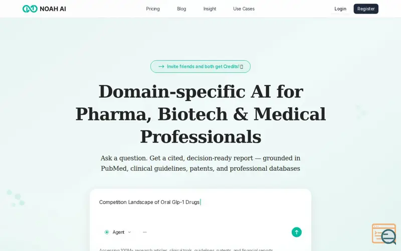 Screenshot of Deep Research AI for Life Science