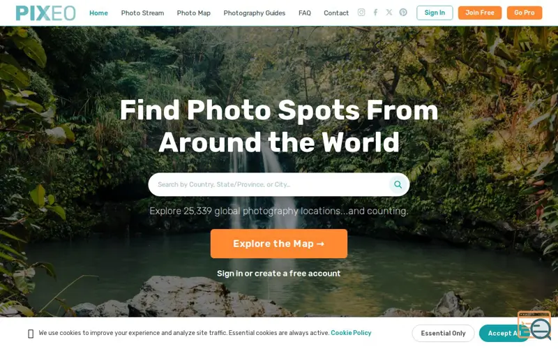 Screenshot of PIXEO Web