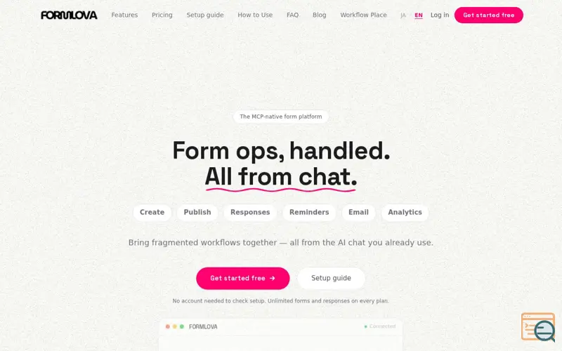 Screenshot of FORMLOVA