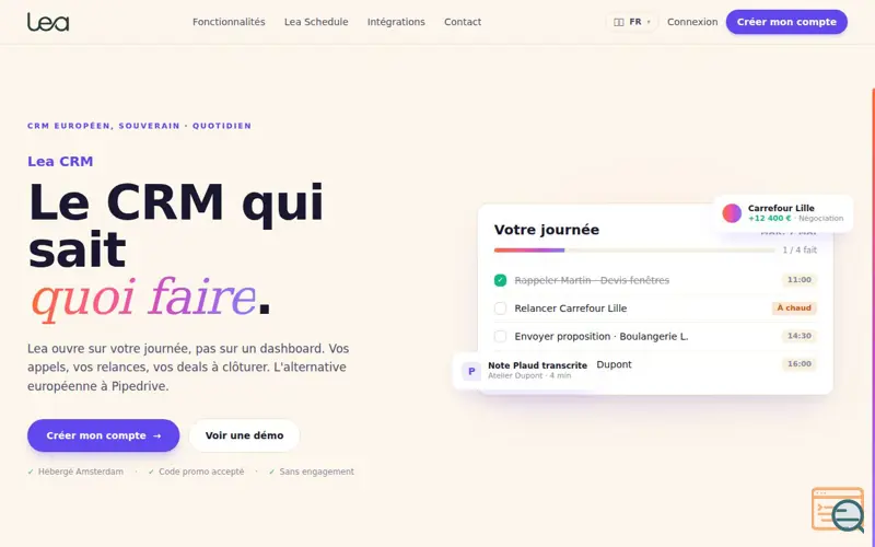 Screenshot of Lea CRM