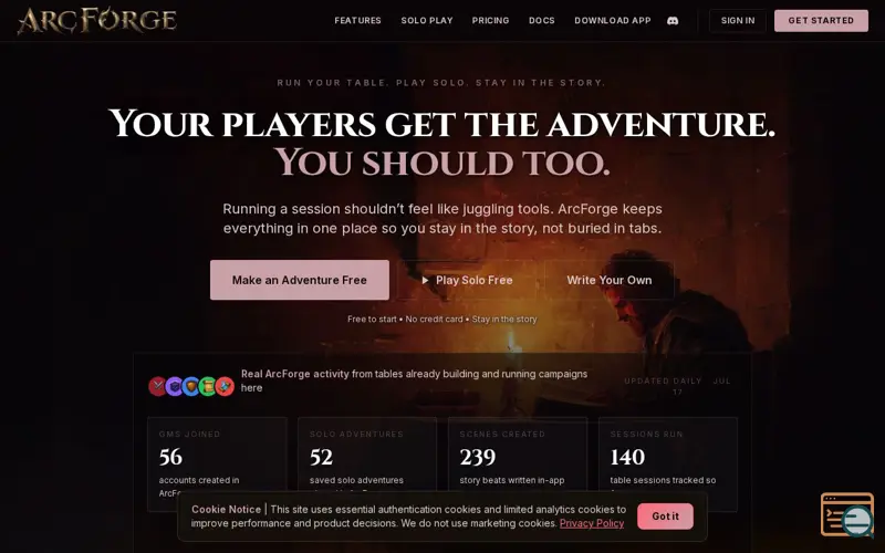 Screenshot of ArcForge
