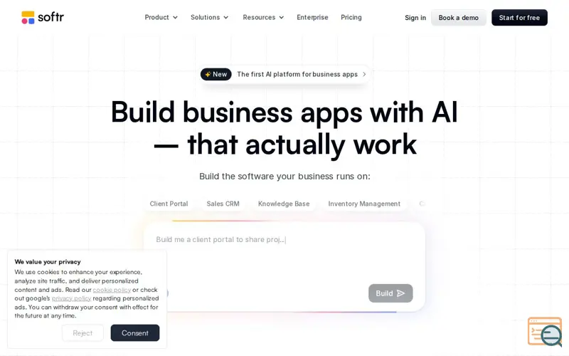 Screenshot of Softr AI Co-Builder