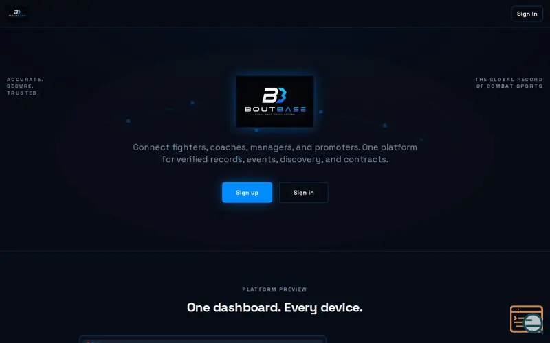 Screenshot of BoutBase