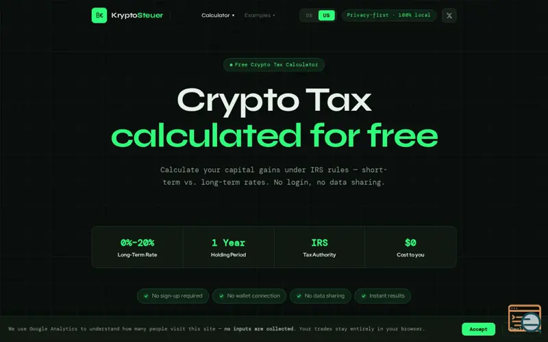 Screenshot of KryptoSteuer