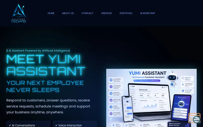 Screenshot of Yumi AI Assistant