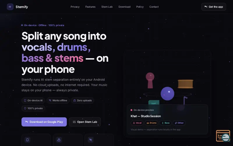 Screenshot of Stemify App