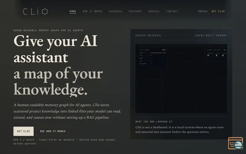 Screenshot of Clio