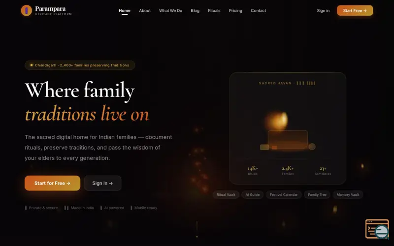 Screenshot of Parampara