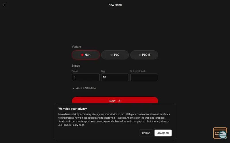 Screenshot of Binked