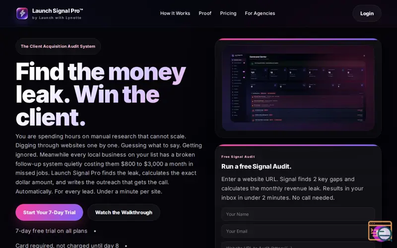 Screenshot of Launch Signal Pro