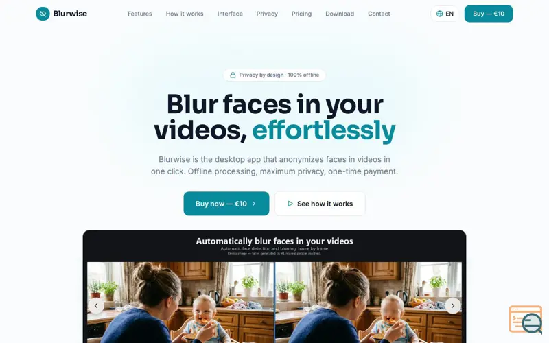 Screenshot of Blurwise: Offline Face Blur