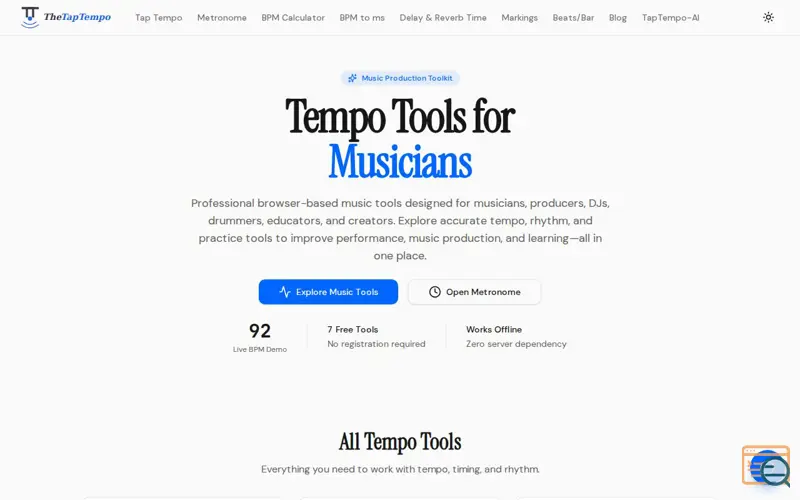 Screenshot of TheTapTempo