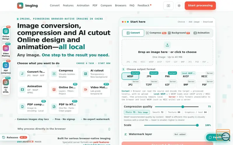 Screenshot of Imging