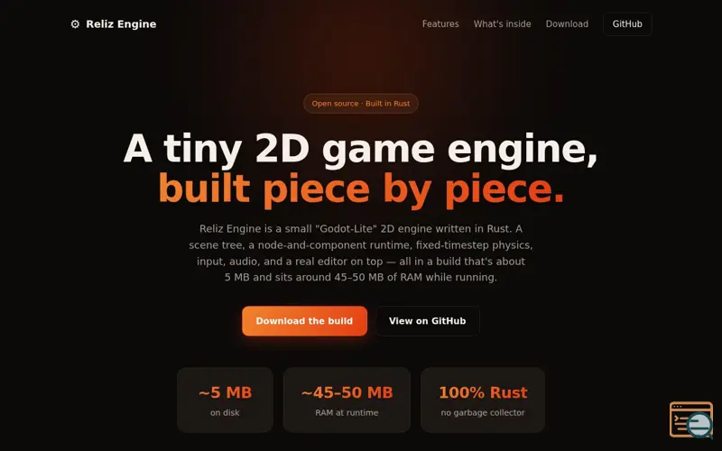 Screenshot of Reliz Engine —a tiny game engine in Rust