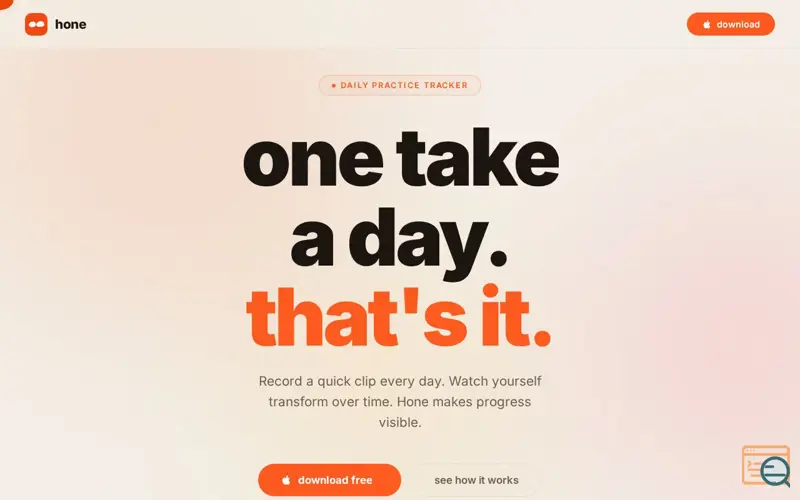 Screenshot of Hone — One Take a Day