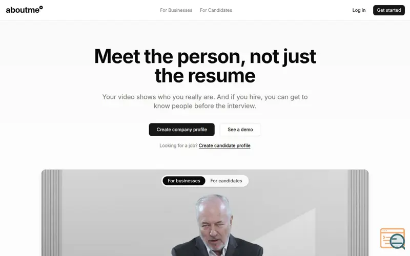 Screenshot of AboutMe.video