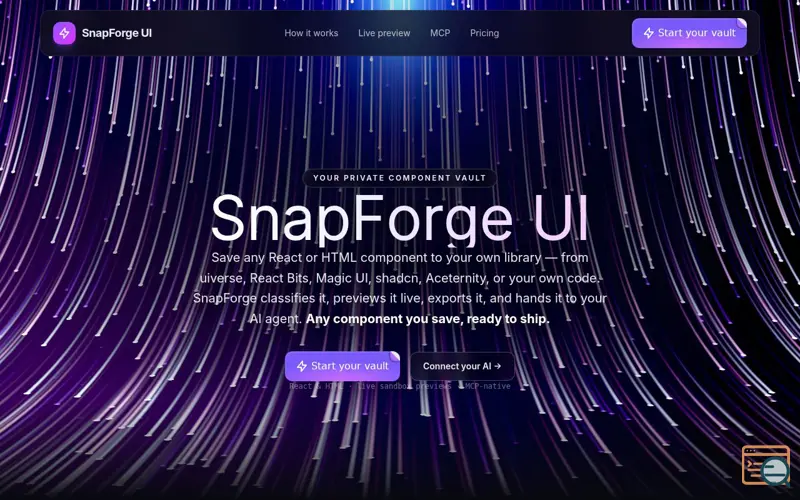 Screenshot of SnapForge UI