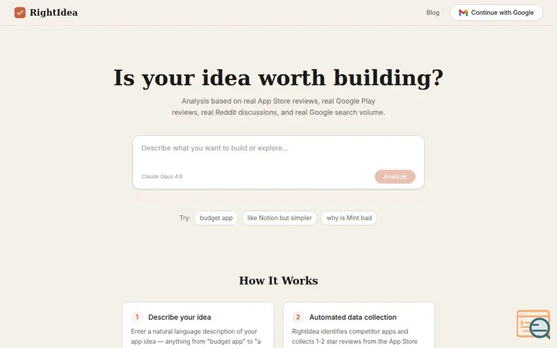 Screenshot of RightIdea