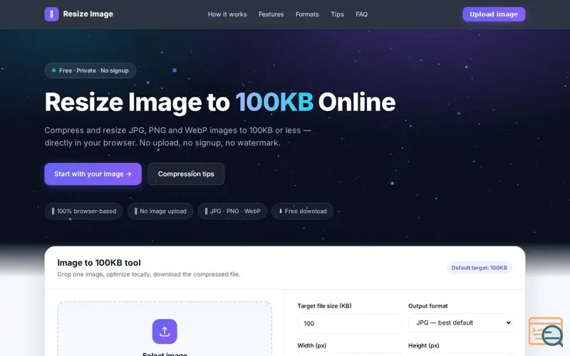 Screenshot of Resize Image