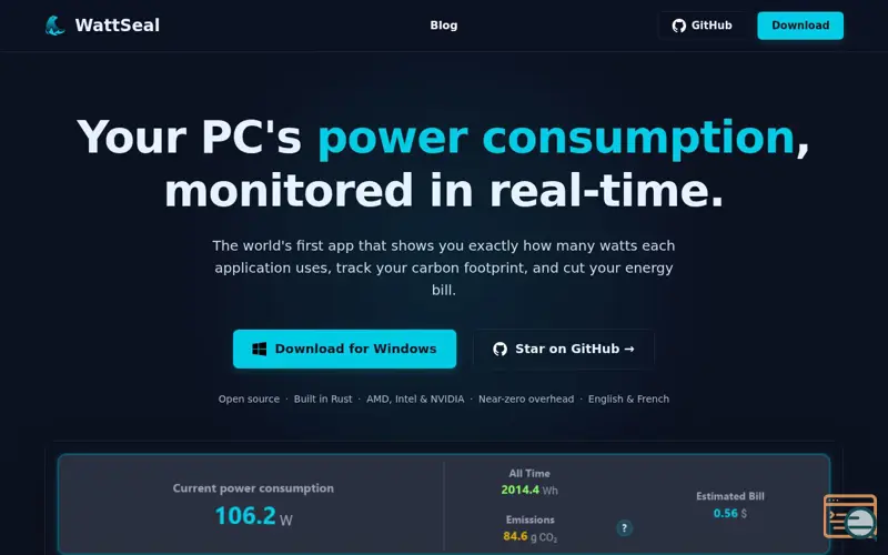 Screenshot of WattSeal