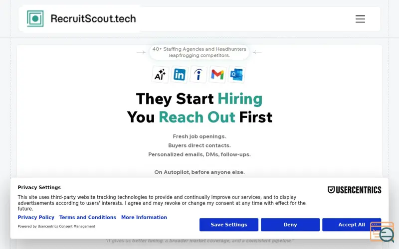 Screenshot of RecruitScout.tech