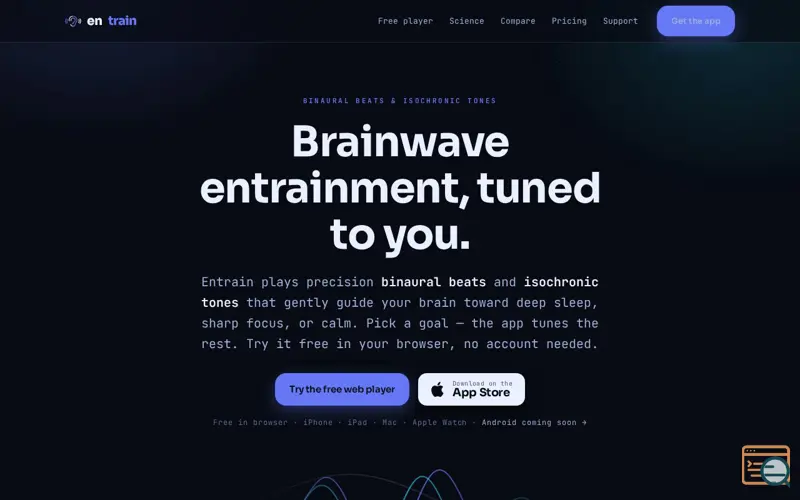 Screenshot of Entrain