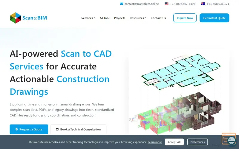 Screenshot of Scan to CAD Conversion Services