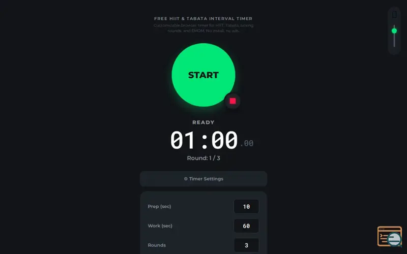 Screenshot of Ad-Free Interval Timer