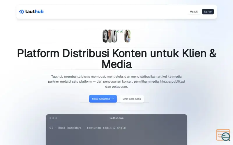 Screenshot of Tauthub
