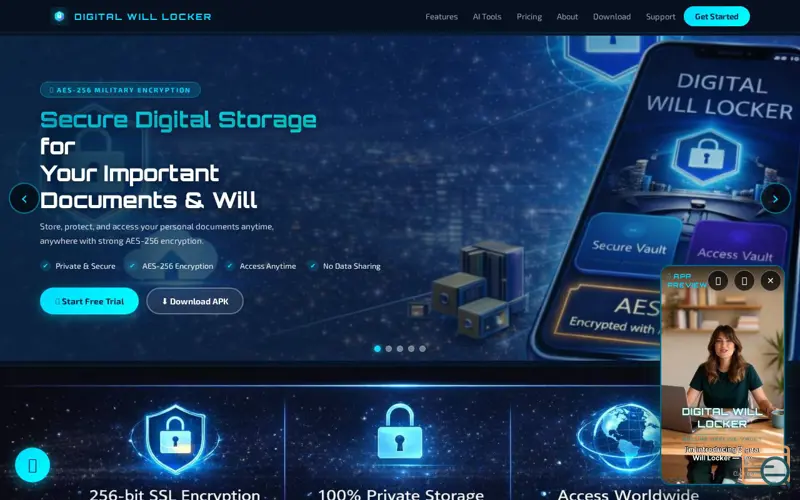 Screenshot of Digital Will Locker