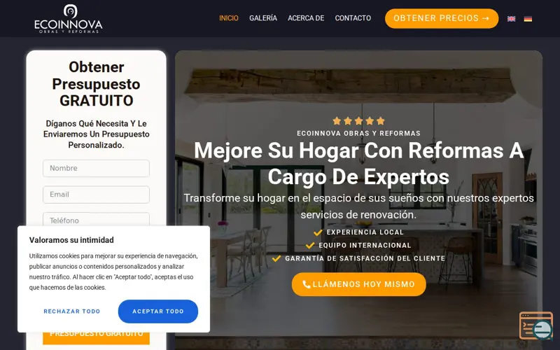 Screenshot of EcoInnova Obras y Reformas